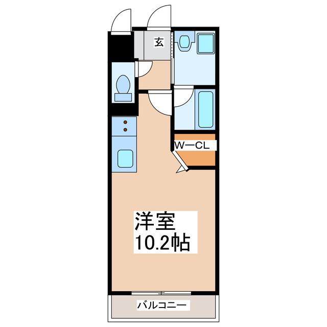 熊本市中央区上鍛冶屋町のマンションの間取り