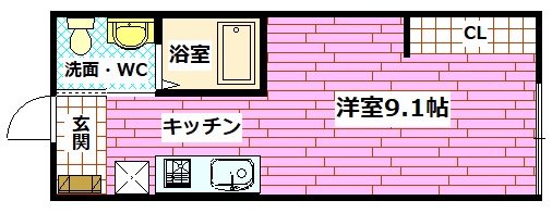 安芸郡海田町畝のアパートの間取り