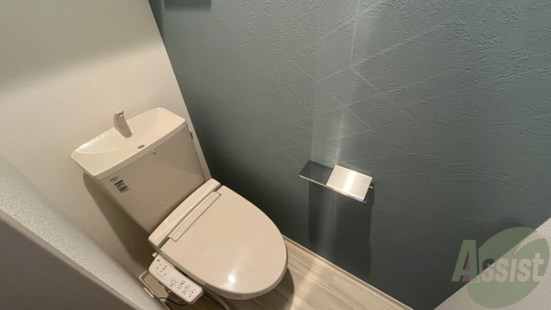 トイレ　トイレです。ウォシュレット機能が付いていて安心ですね。