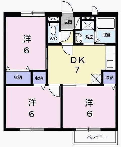 加古川市加古川町溝之口のアパートの間取り