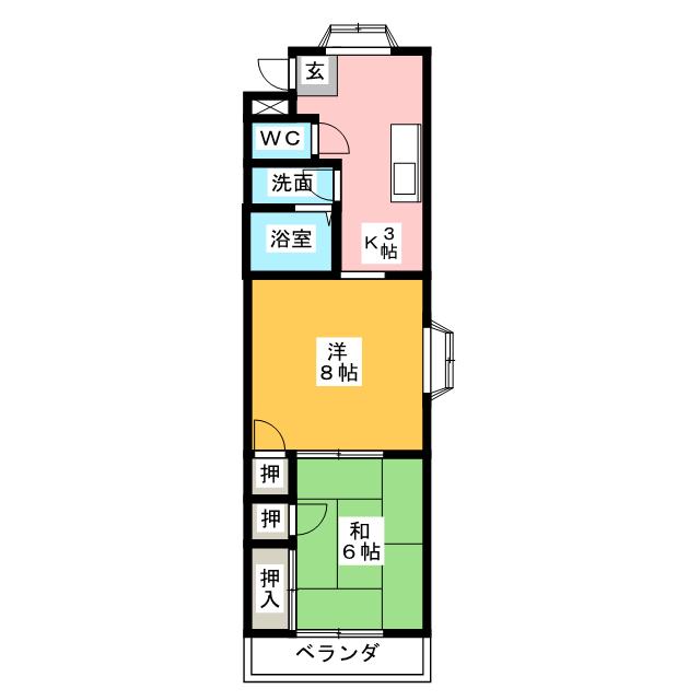 ＦＵＫＡＹＡハイツの間取り