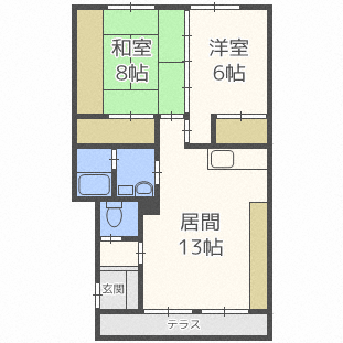 北広島市中央のアパートの間取り