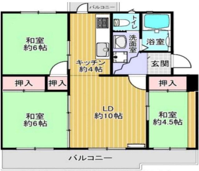 稲毛海岸3丁目団地22棟の間取り