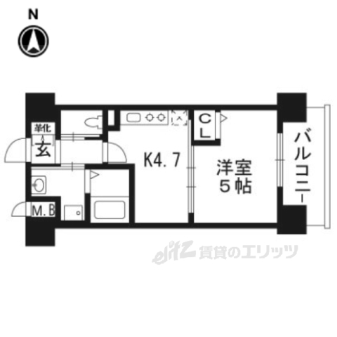 【京都市右京区西院日照町のマンションの間取り】