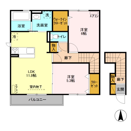 サンモール Ｅの間取り