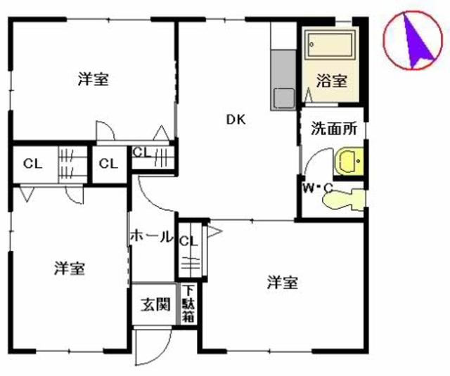 ライズヴィレッジ甘木　Ｅ棟の間取り