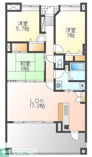 福岡市東区土井のマンションの間取り