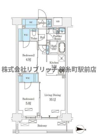 ロイジェントパークス押上錦糸町の間取り