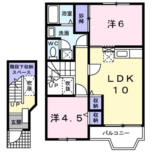 熊本県熊本市北区清水亀井町（アパート）の賃貸物件の間取り