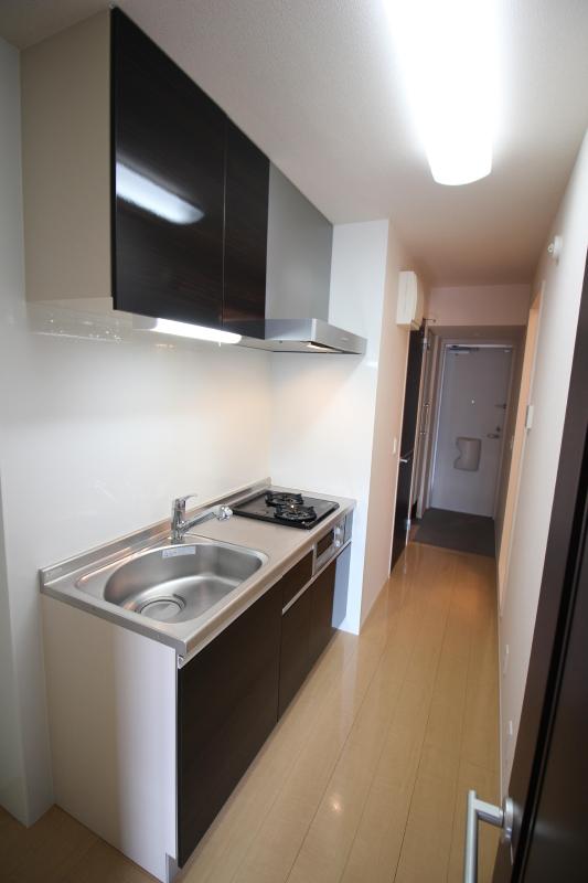 キッチン　２口ガスコンロとグリル付き