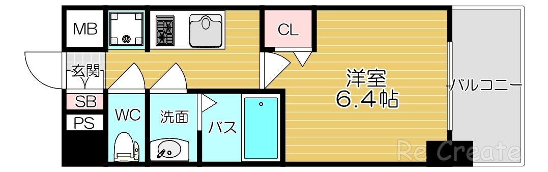 プレサンス堺筋本町エグゼブランの間取り写真