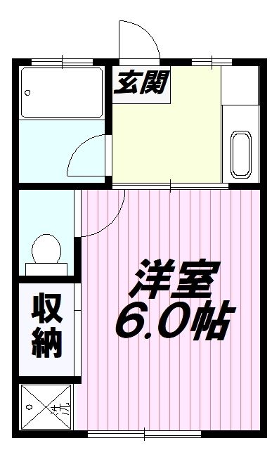 ＪＲ中央線 西八王子駅 徒歩13分 3階建 築43年の間取り写真