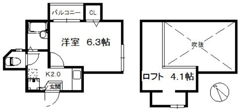 地下鉄七隈線 別府駅 徒歩2分 2階建 築26年の間取り写真