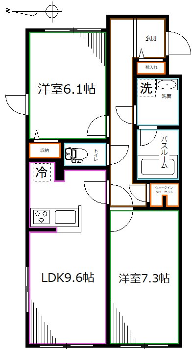 西武新宿線 沼袋駅 徒歩8分 3階建 築2年の間取り写真
