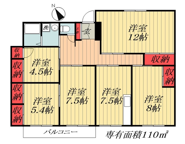 ＪＲ総武線 船橋駅 徒歩8分 3階建 築44年の間取り写真