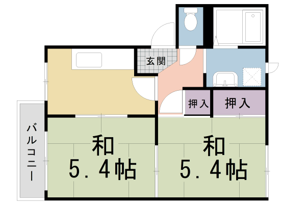 京都市左京区岩倉花園町のアパートの間取り