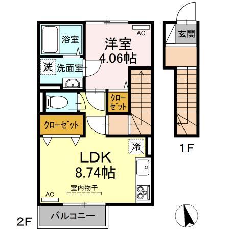 大村市中里町のアパートの間取り