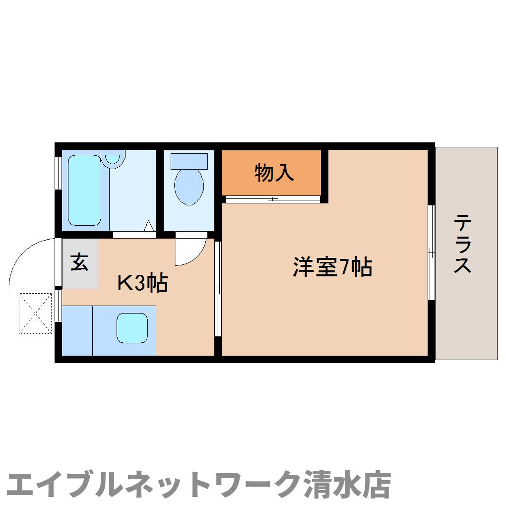 静岡市清水区三保のアパートの間取り