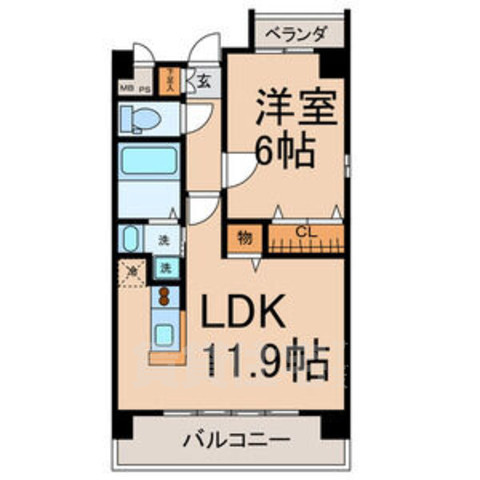 名古屋市昭和区菊園町のマンションの間取り