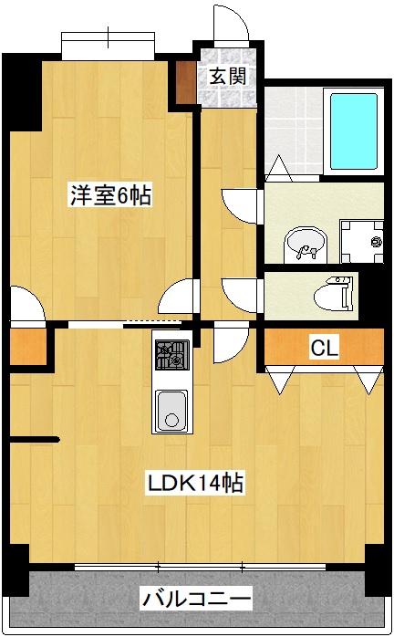 郡山市桑野のマンションの間取り