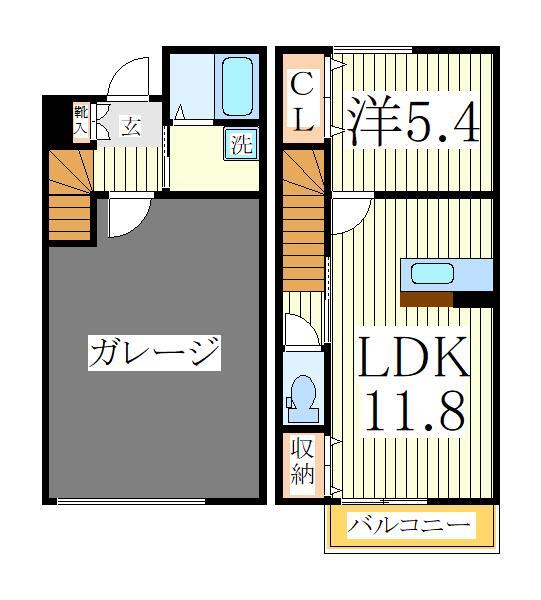 白井市根のアパートの間取り