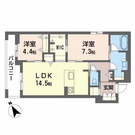 広島市西区三篠北町のアパートの間取り