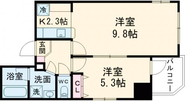 ウイング稲荷町の間取り