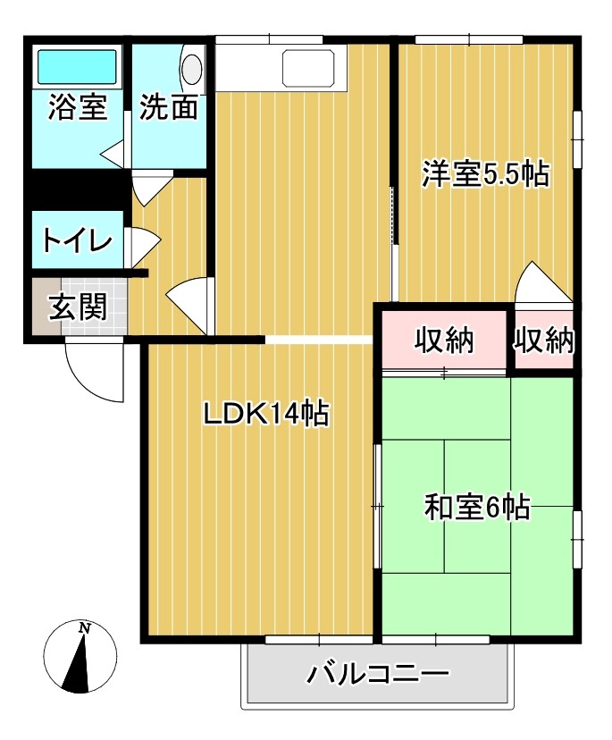 ハイツグリーンピアＢ棟の間取り