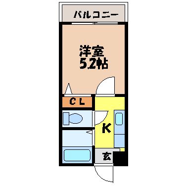 ベルメゾン（梅香崎町）の間取り