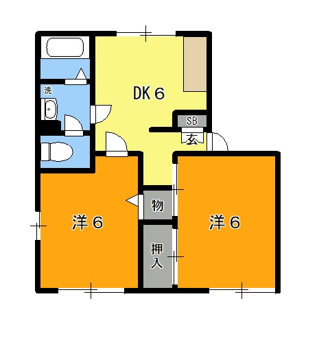 野辺ハイツ上之Eの間取り