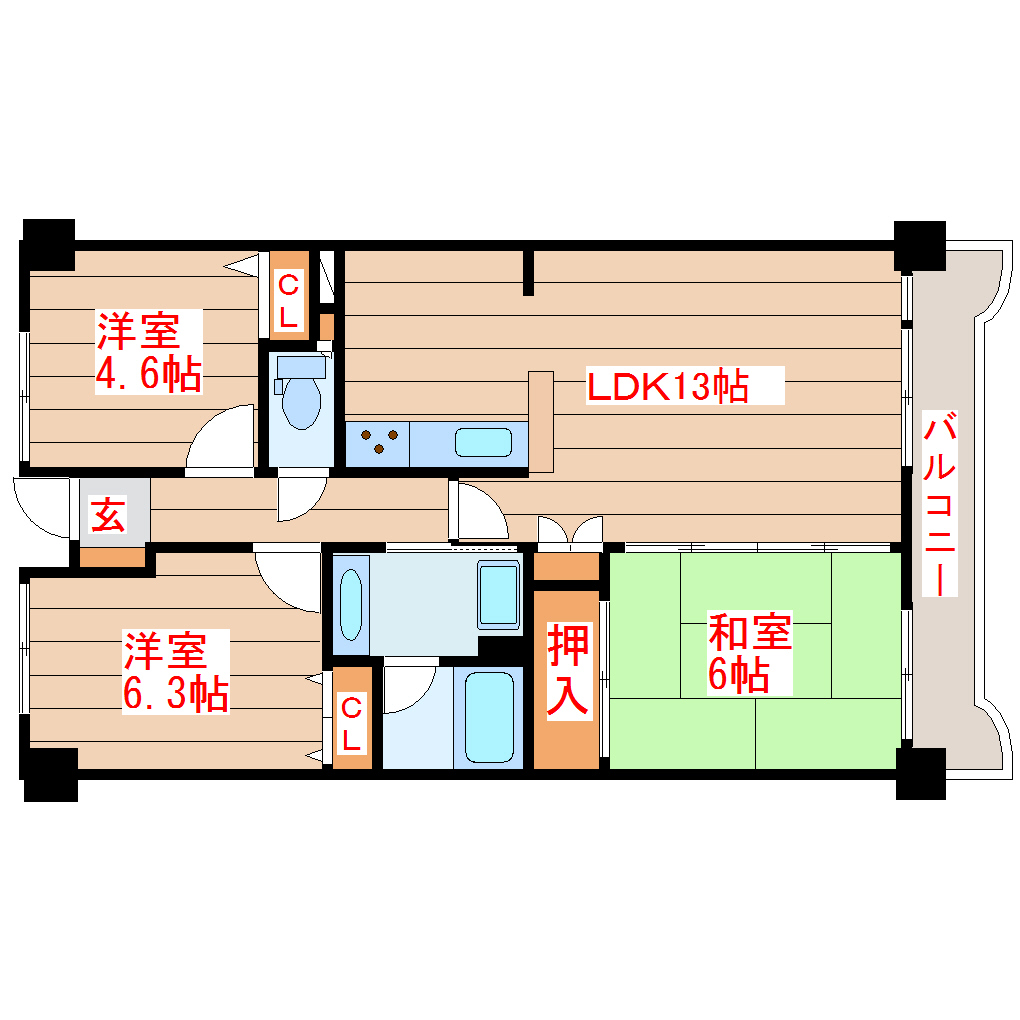 ダイアパレス柏木木洩れび館の間取り