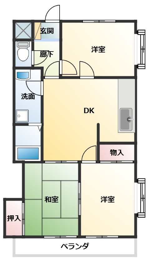 西砂グリーンマンションの間取り