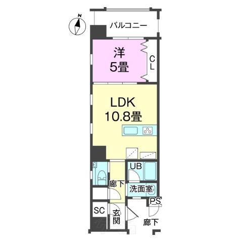 那覇市泉崎のマンションの間取り