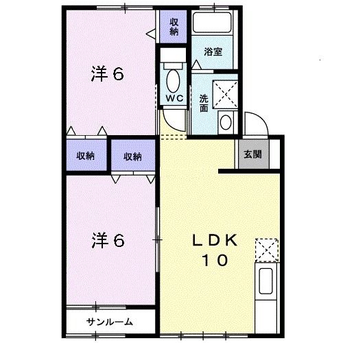 福井市和田東のアパートの間取り