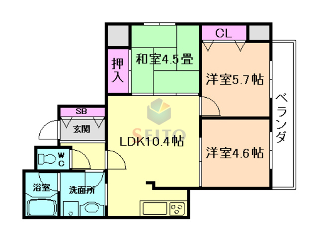 ラ・セーヌ蛍池の間取り