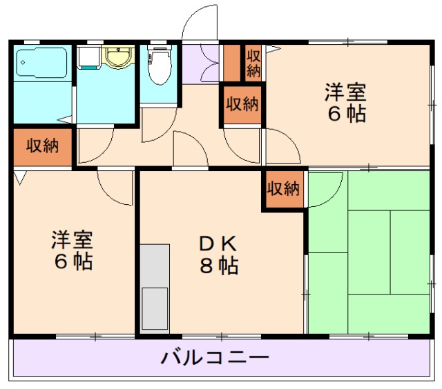 飯塚市新飯塚のマンションの間取り