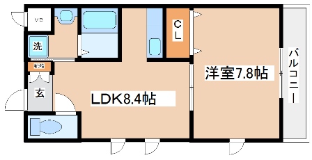 神戸市兵庫区夢野町のマンションの間取り