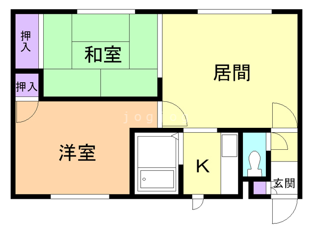 札幌市東区北三十条東のアパートの間取り