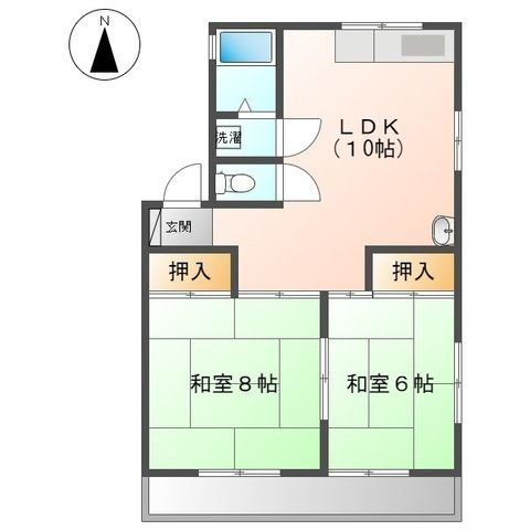 鶴ヶ島市共栄町のアパートの間取り