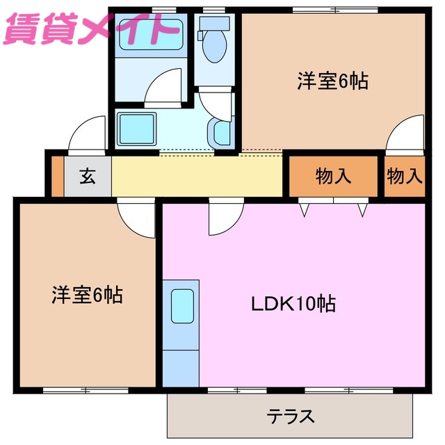 フィレンツェ桑名Ｂ棟の間取り