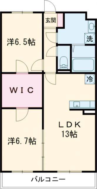 河内郡上三川町しらさぎのマンションの間取り