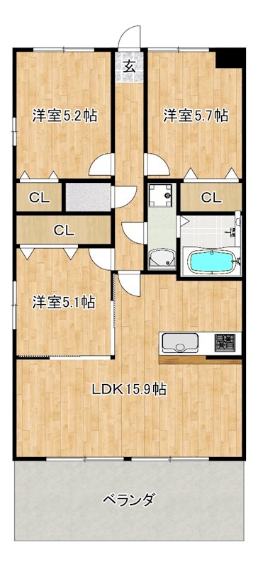 東合川ヒルズの間取り