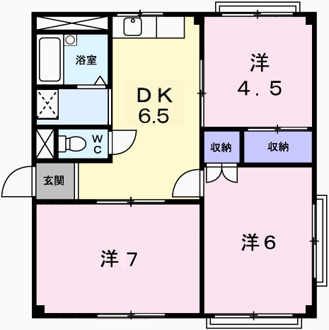 姫路市広畑区才のアパートの間取り