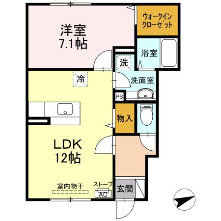 ディアコートプラスアール Aの間取り