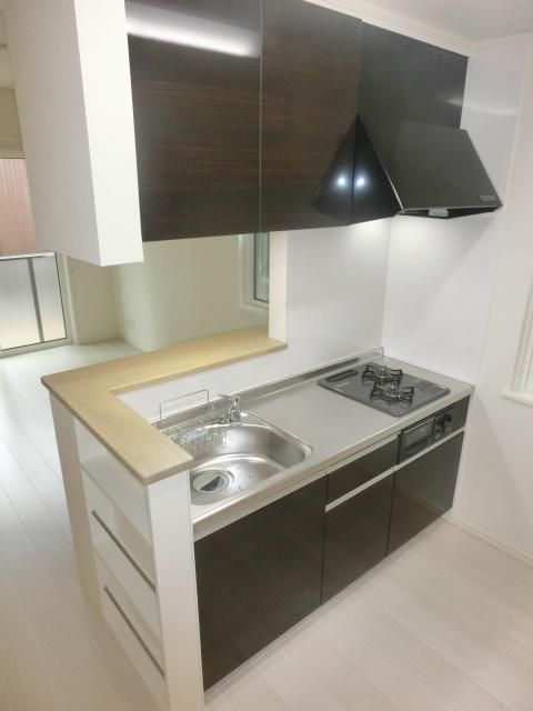 キッチン　ガス２口システムキッチン