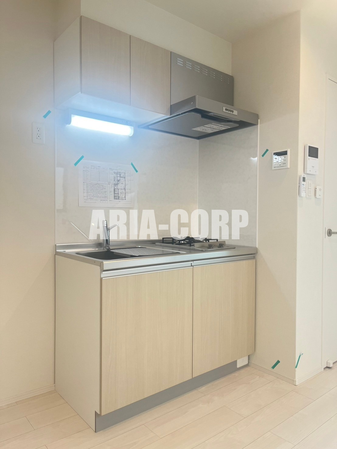 キッチン　2口コンロ、幅広のキッチンスペース♪