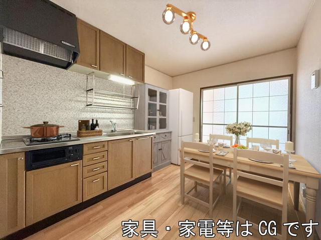 居室・リビング　ＤＫ　※家具・家電等はＣＧですが実寸サイズで作成しております