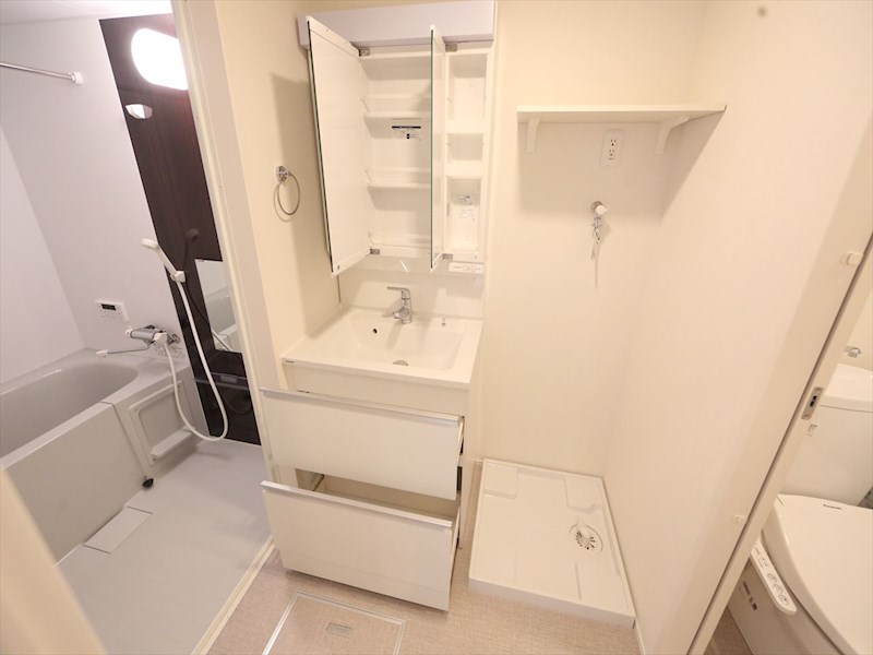 洗面設備　脱衣所　独立洗面台（シャンプードレッサー付）　同仕様写真