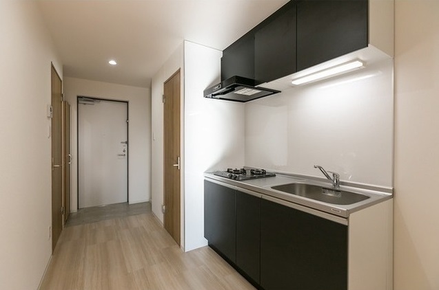 キッチン　コンロ2口付のシステムキッチンです。