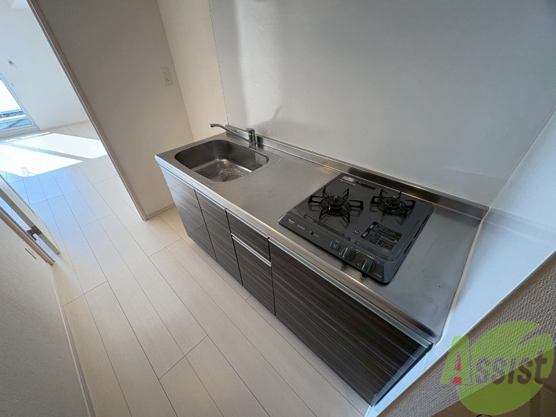 キッチン　キッチンは２口ガスコンロです。毎日の料理が楽しみになりますね